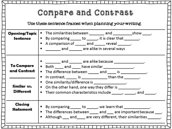 Compare and contrast writing is considered revealing because